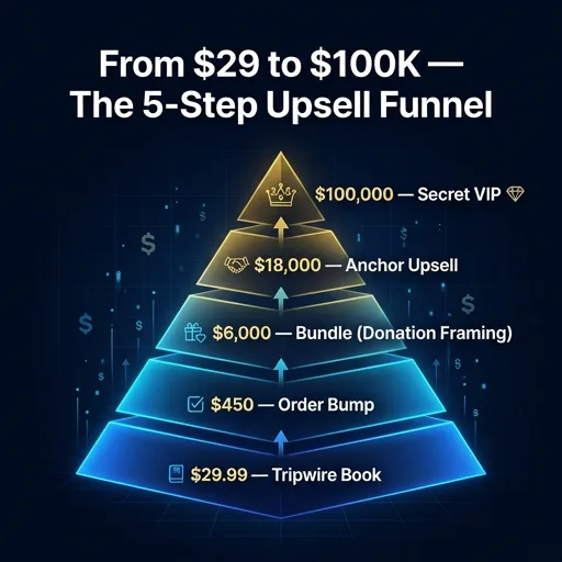 알렉스 홀모지의 5단계 업셀 퍼널 구조: 29달러 책에서 10만 달러 VIP까지의 가격 세분화 전략