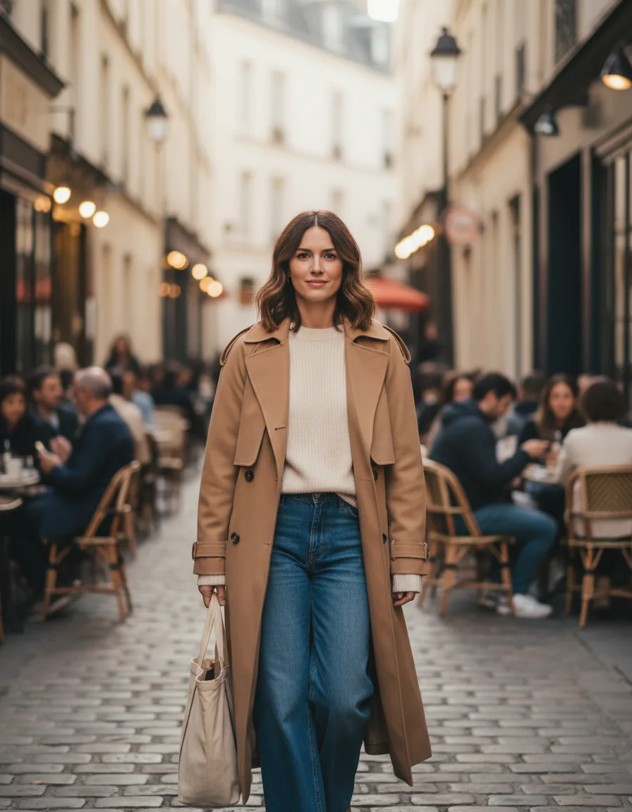 가을 아우터 룩북 AI 생성 이미지