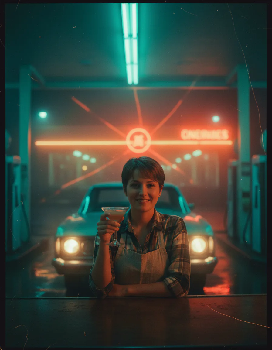 빈티지 카페/바 브랜딩 AI 생성 이미지