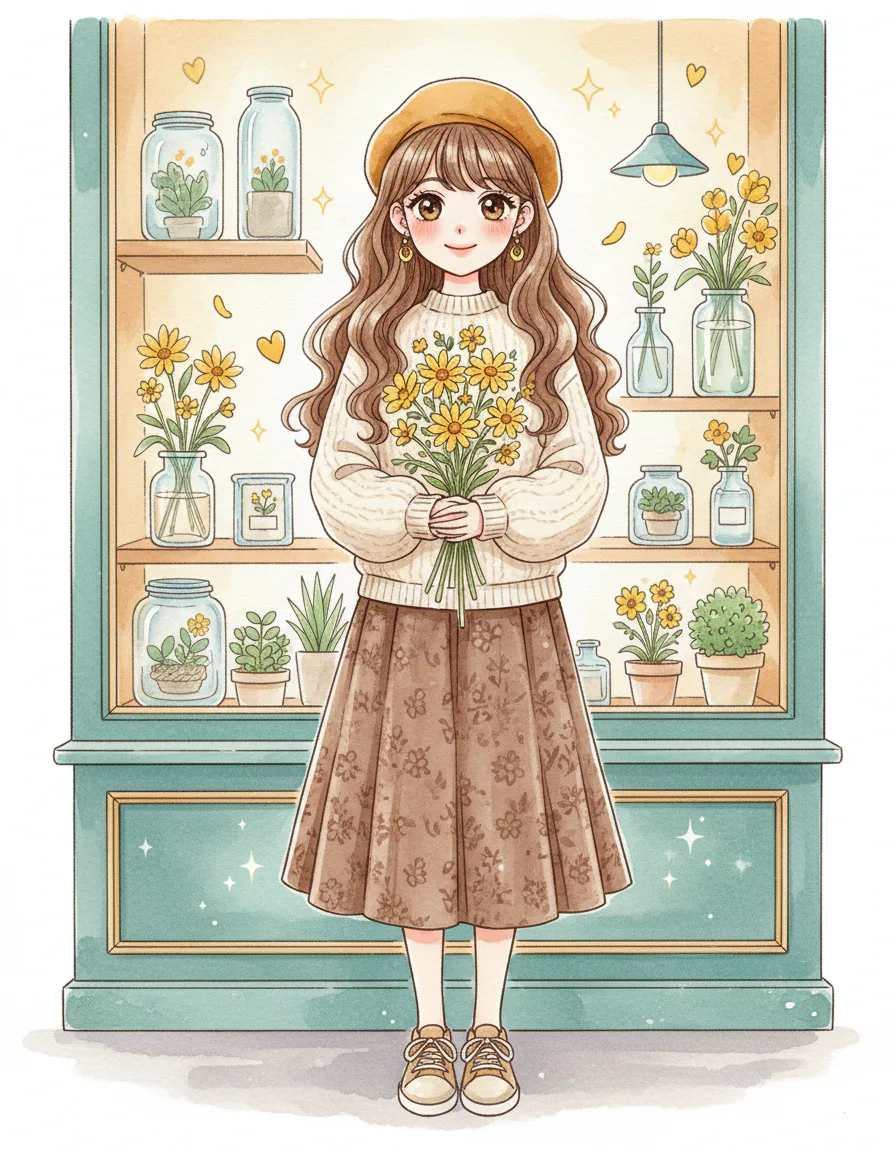 플라워 샵 – 브랜드 마스코트 AI 생성 이미지