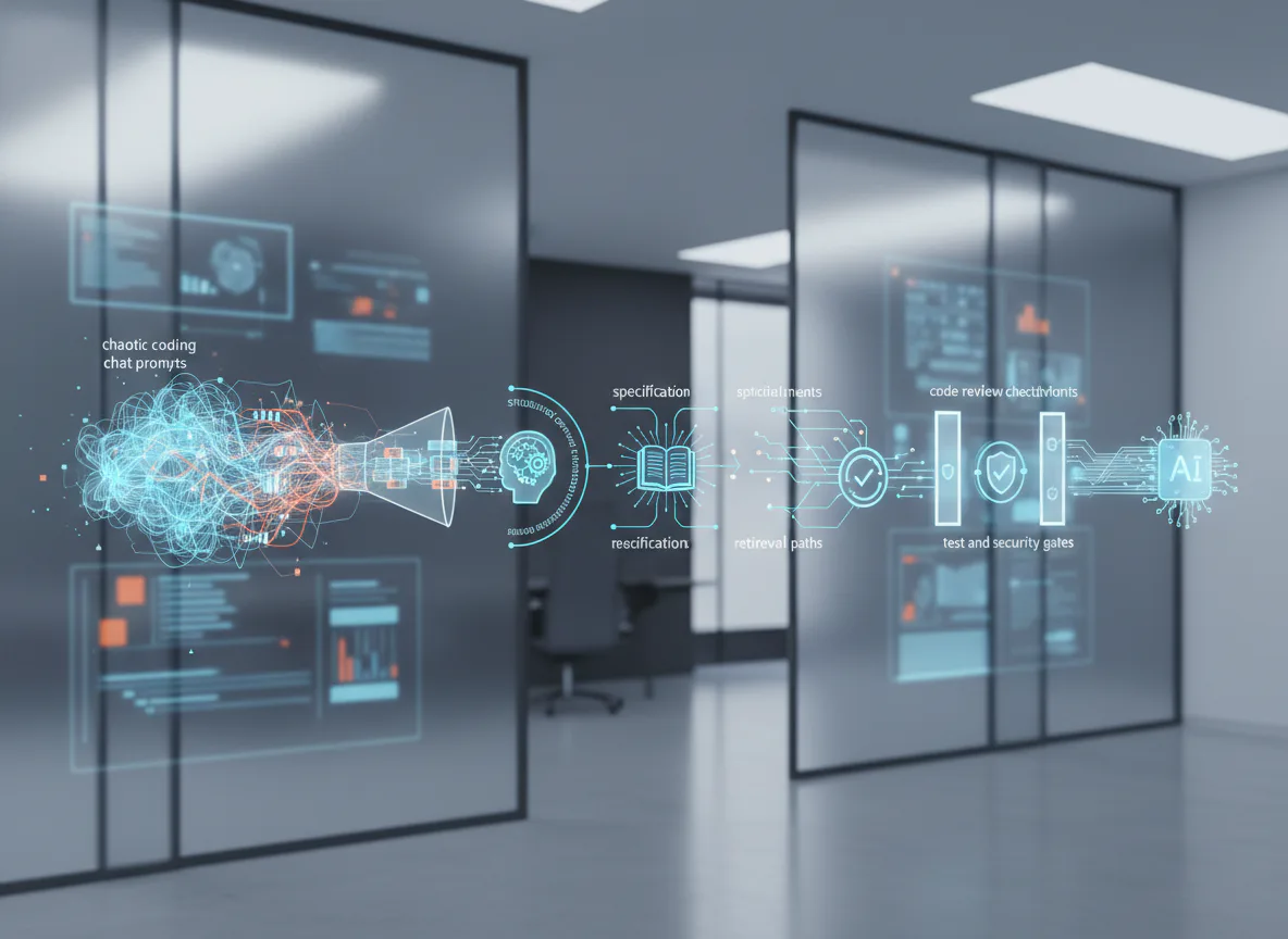 컨텍스트 엔지니어링 바이브 코딩 전환을 설명하는 AI 개발 워크플로우