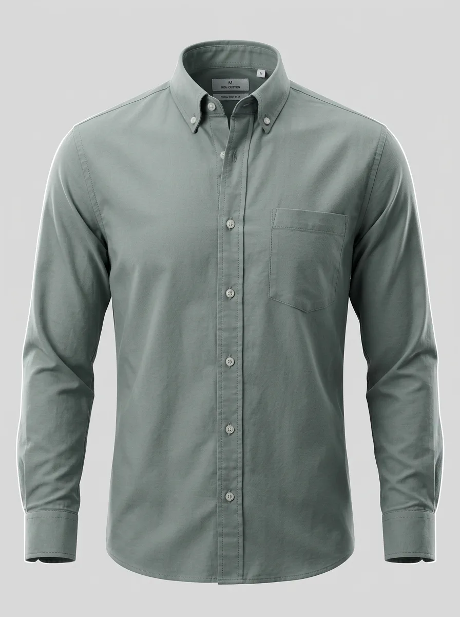 AI로 생성한 옥스포드 셔츠 투명 마네킹 이미지