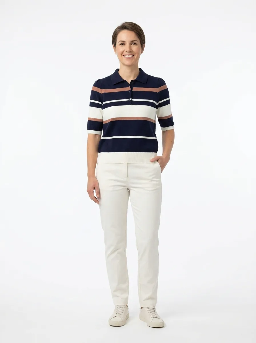 AI로 생성한 단가라 셔링 니트 모델컷 이미지