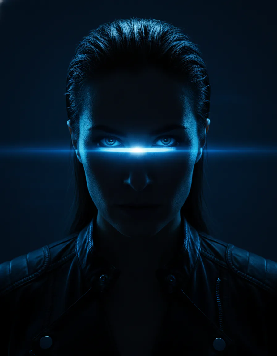 AI 이미지 프롬프트 컬러 밴드 포트레이트 개인 브랜드 CEO 프로필 예시 - 블루 밴드