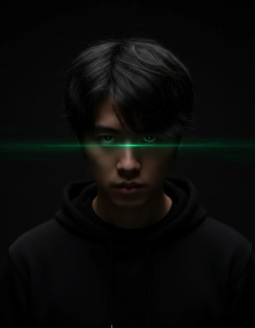 AI 이미지 프롬프트 컬러 밴드 포트레이트 유튜브 썸네일 SNS 커버 예시 - 에메랄드 그린 밴드