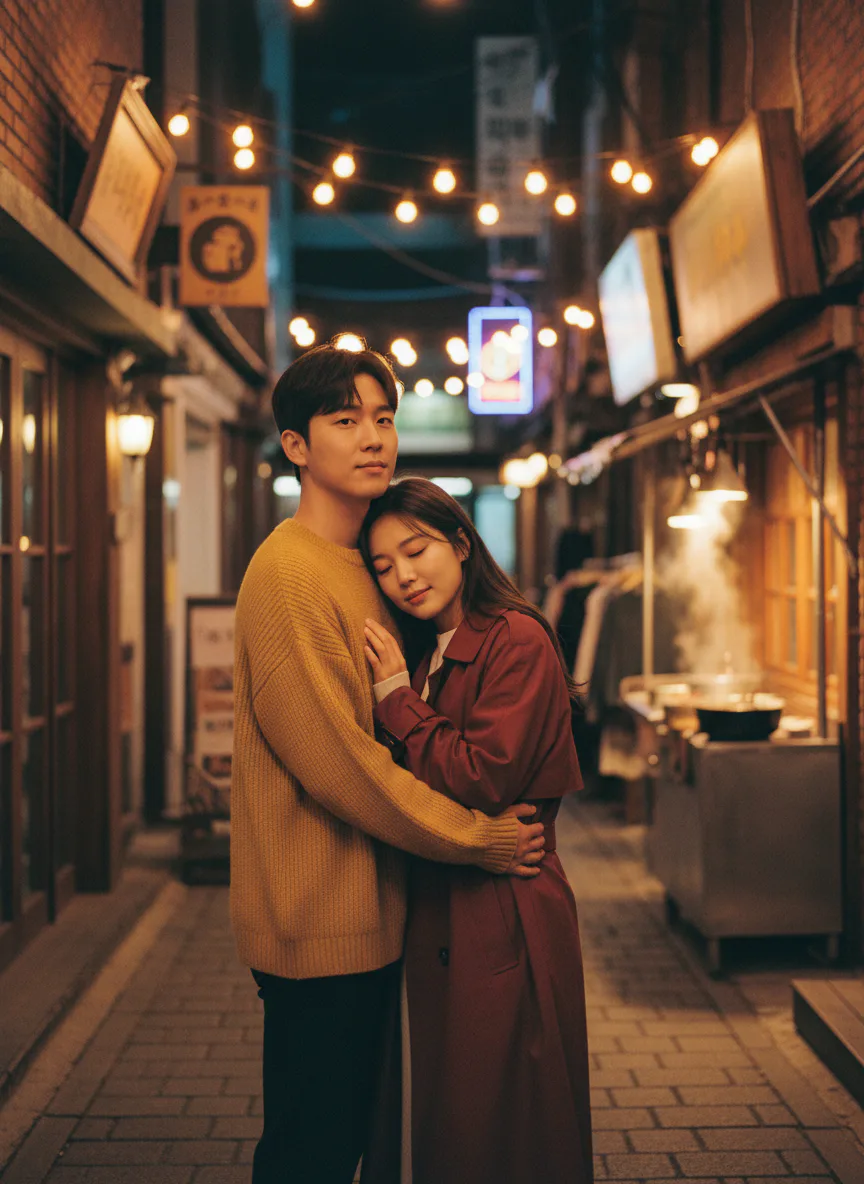 AI로 생성한 캐주얼 의류 쇼핑몰 가을·겨울 시즌 룩북 이미지